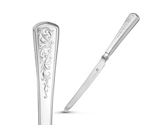 Серебряный столовый нож с ажурным узором на ручке «Стиль»